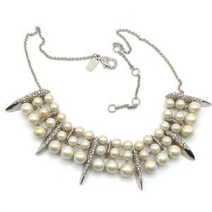 ALEXIS BITTAR Miss Havishame Faux Pearl Crystals Statement Necklace Needs TLC